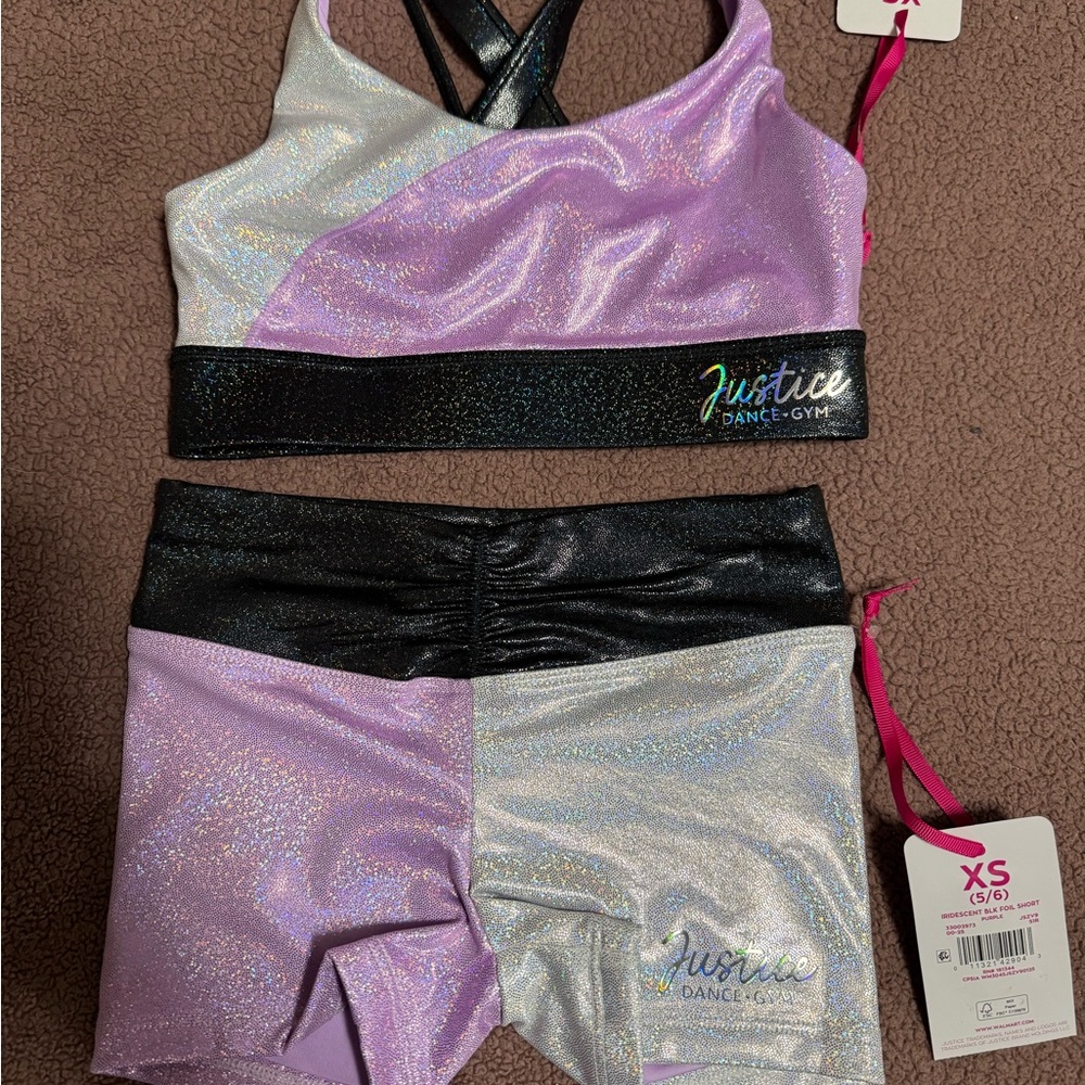 Justice Lilac, Silver & Black Sparkle‎ Dance Set